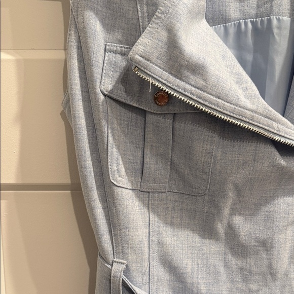 Calvin Klein Sky Blue Moto Wrap Mini Dress - Picture 7 of 10